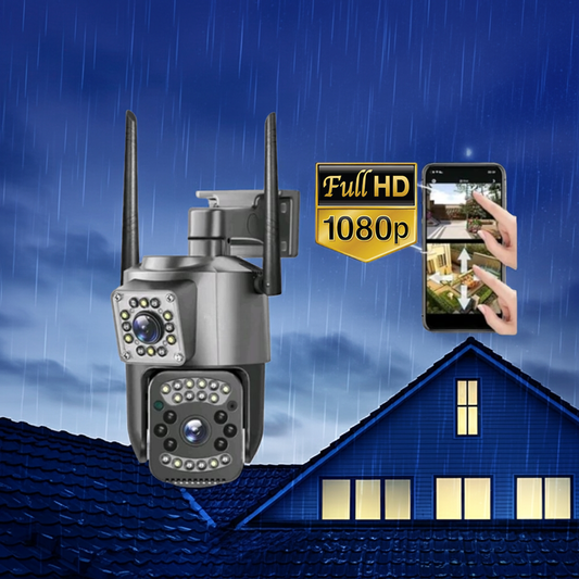 Camara De Seguridad Ptz Doble Lente Alta Definicion Exterior Color Gris Oscuro