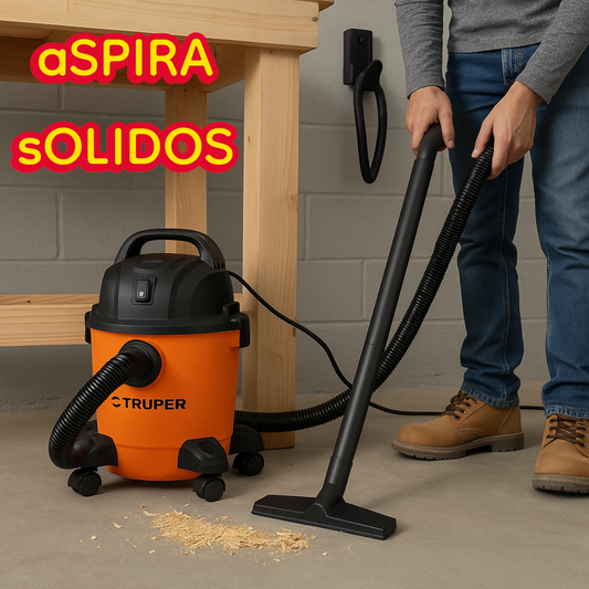 Aspiradora de sólidos y líquidos, 3 gal, plástica, TRUPER