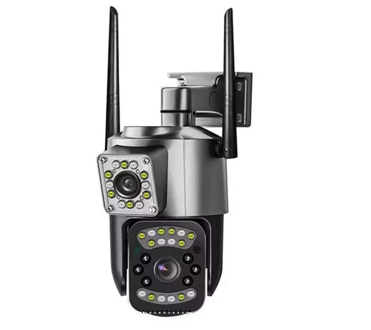 Camara De Seguridad Ptz Doble Lente Alta Definicion Exterior Color Gris Oscuro