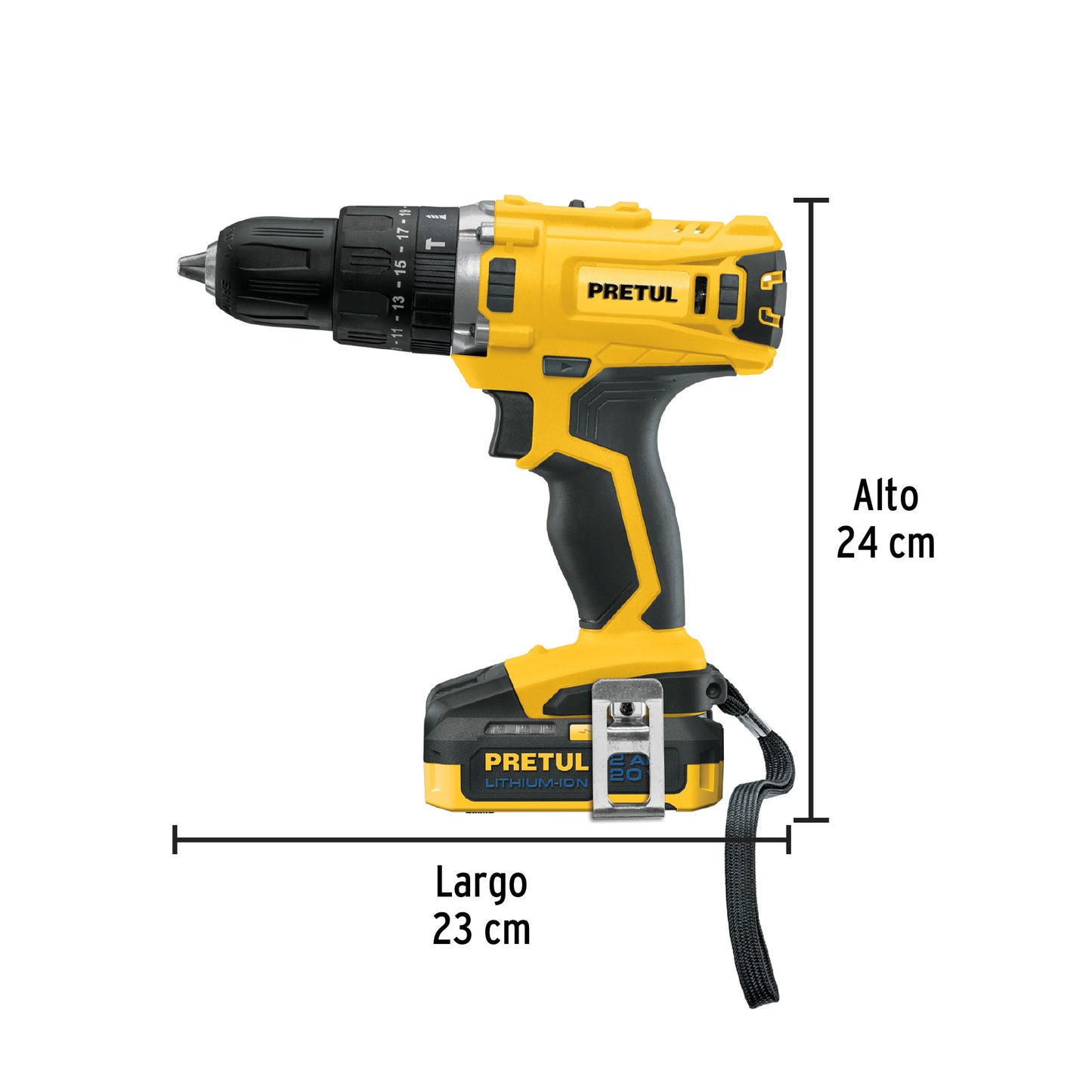 Rotomartillo 12, 20V, 1 batería 2Ah, PRETUL
