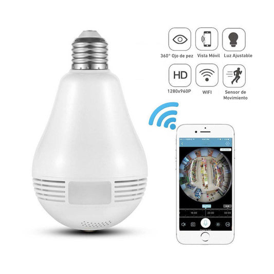 Camara Foco Espía Ip 360 Grados Wifi Full Hd