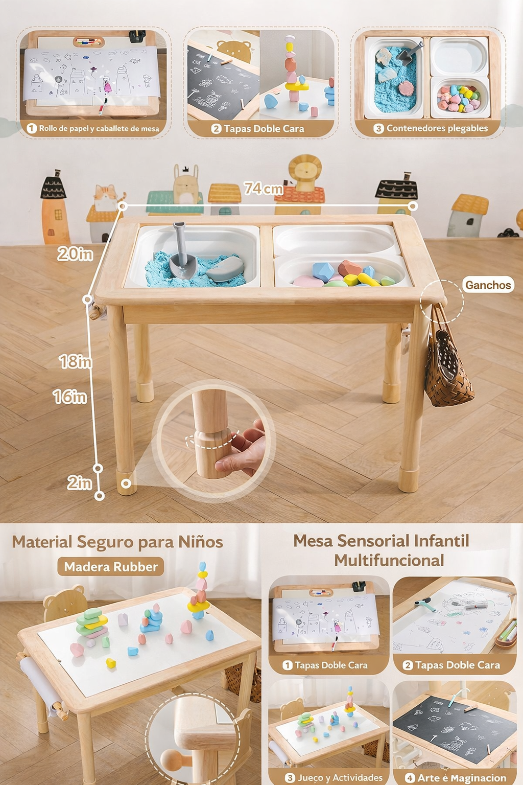 Mesa Sensorial Infantil con Trofast