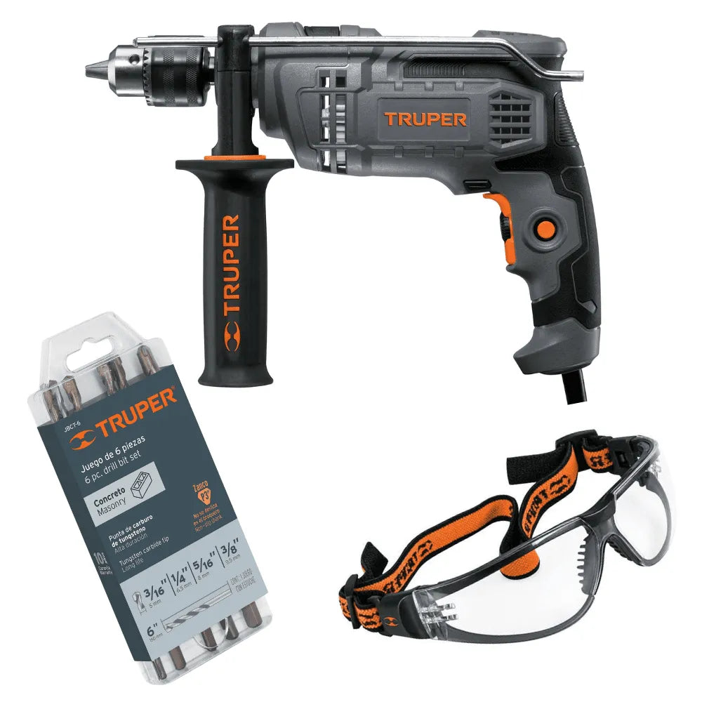 Combo rotomartillo 1/2" 700W, 6 brocas y lentes, INDUSTRIAL