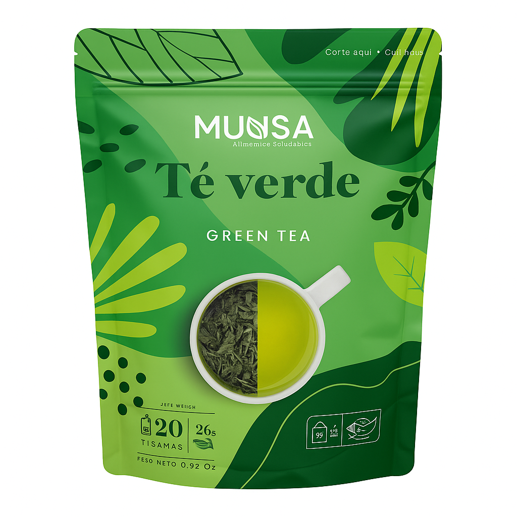 Té Verde Herbal Munsa Frescura Y Ligereza