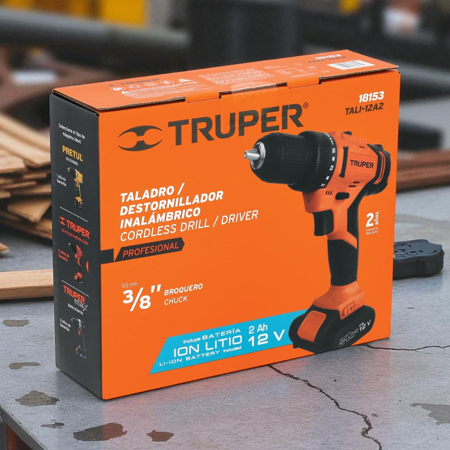 Taladro 38, 12V, 1 batería 2Ah, PRO