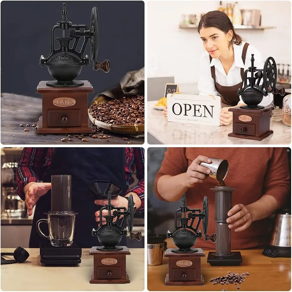 Molinillo De Café Manual Portátil De Madera Giratorio