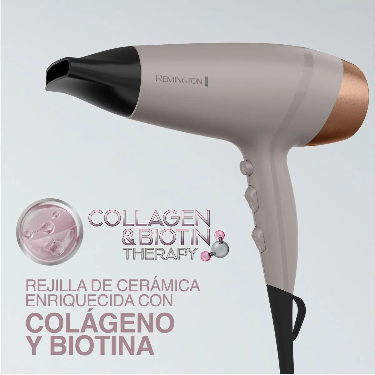 Secador Remington colágeno y biotina control antifrizz 1900W D26A