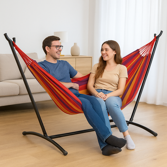 Hamaca Portátil Con Soporte Metálico Desarmable