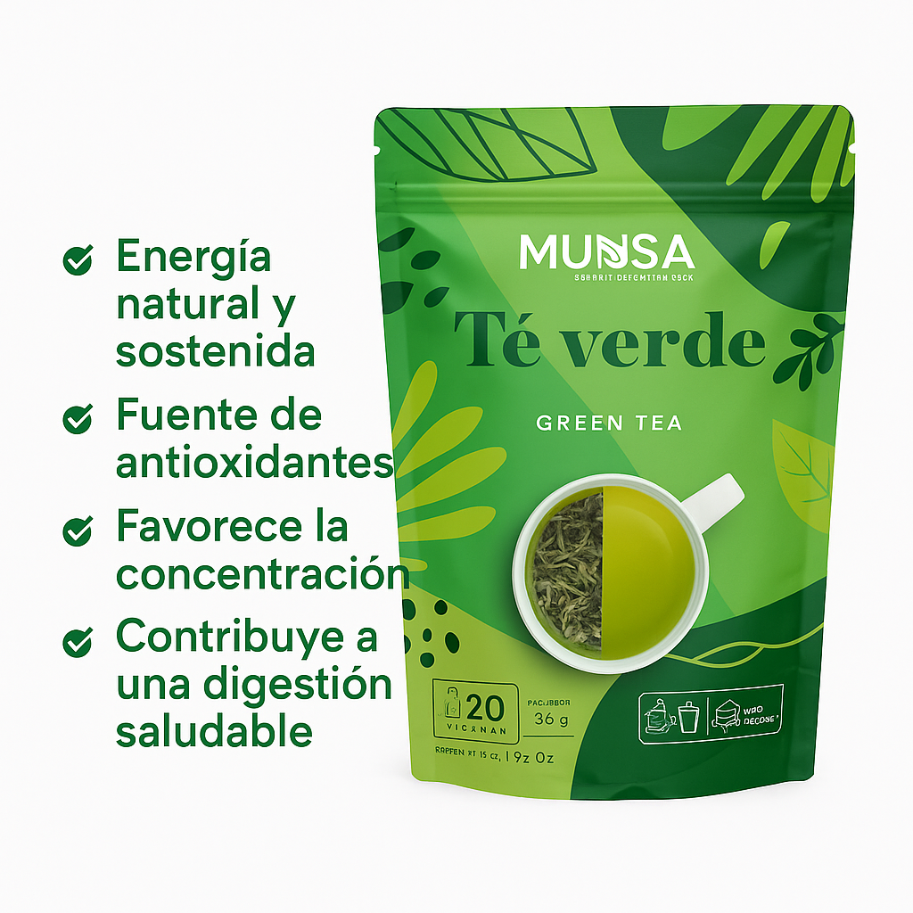Té Verde Herbal Munsa Frescura Y Ligereza