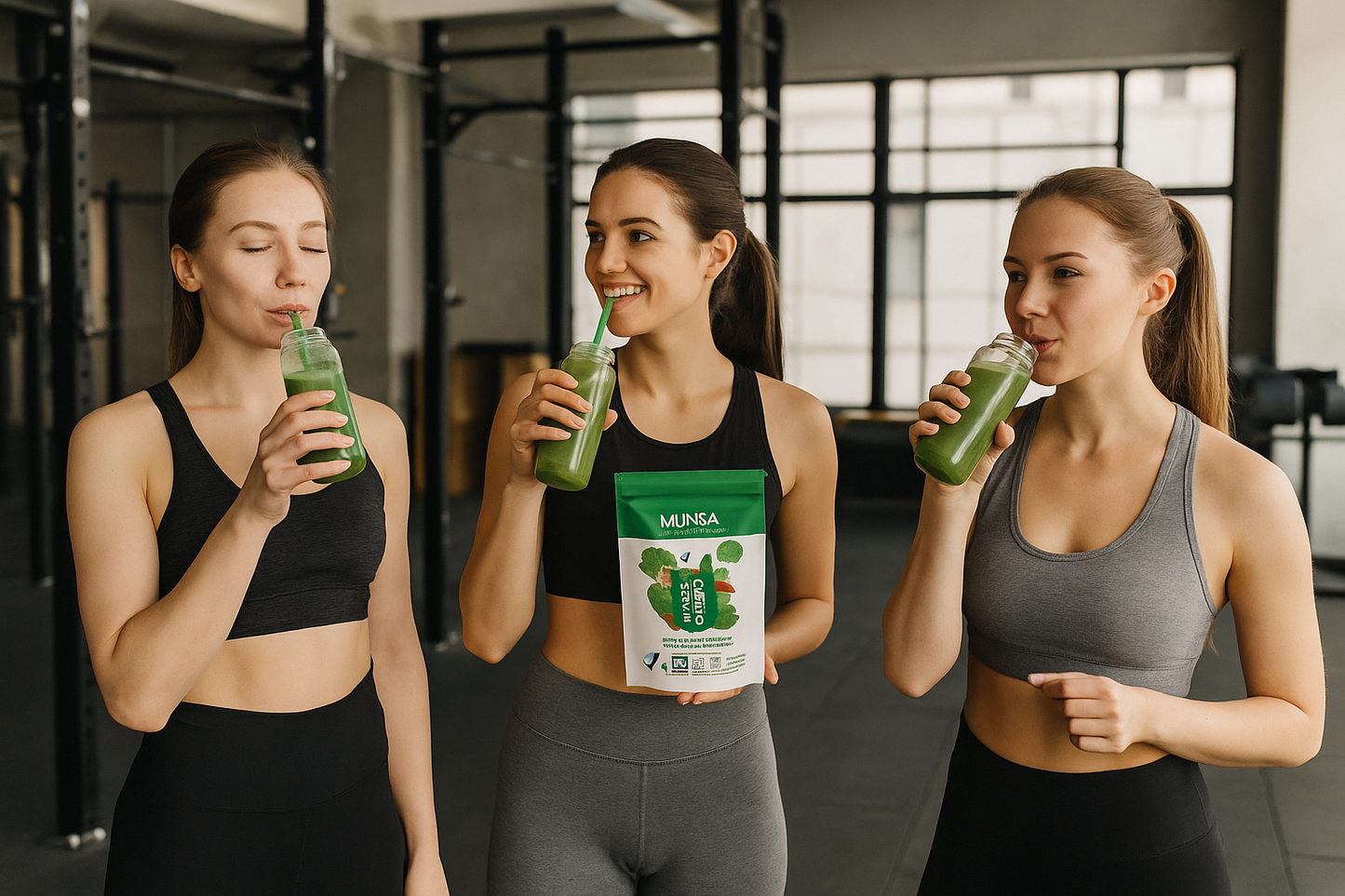 Munsa Green Mix De Frutas Y Verduras Verdes 250g Con Nopal Espinaca Brócoli Jengibre Limón Superfood Vegano Prebióticos Suplemento Saludable