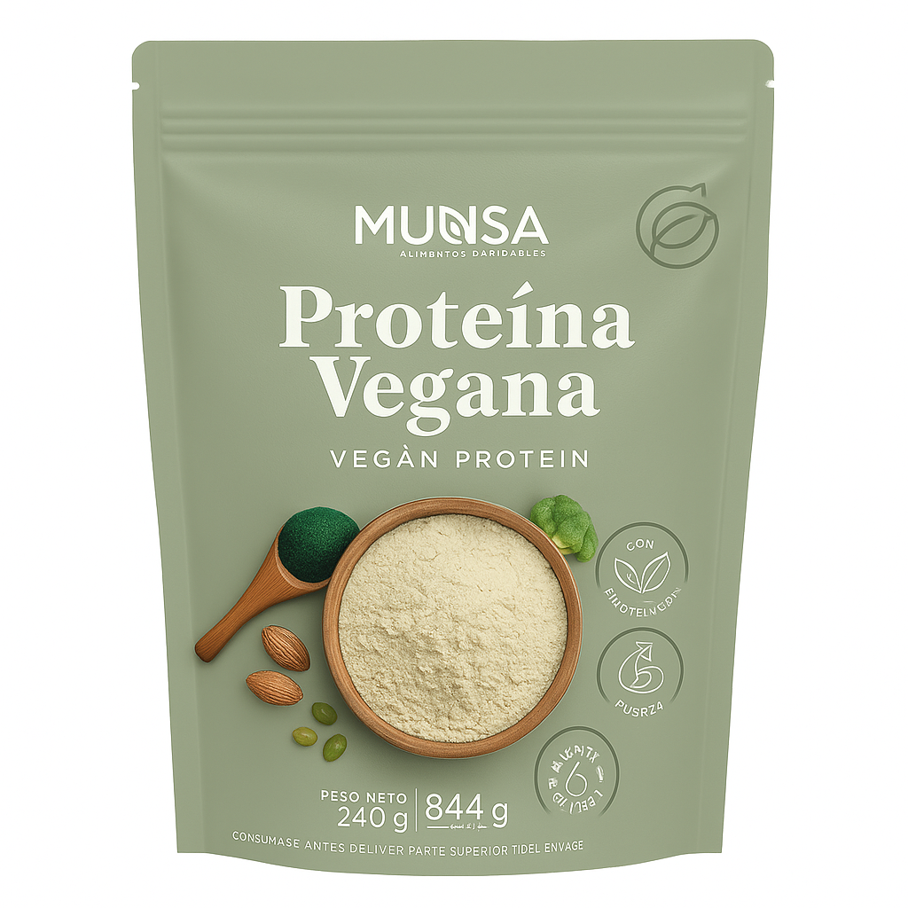 Proteína Vegana Munsa En Polvo Con Almendra Arveja Brócoli Y Espirulina Suplemento Natural Alto En Proteínas Energía Recuperación Muscular Saludable