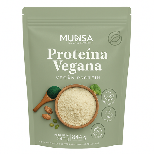 Proteína Vegana Munsa En Polvo Con Almendra Arveja Brócoli Y Espirulina Suplemento Natural Alto En Proteínas Energía Recuperación Muscular Saludable