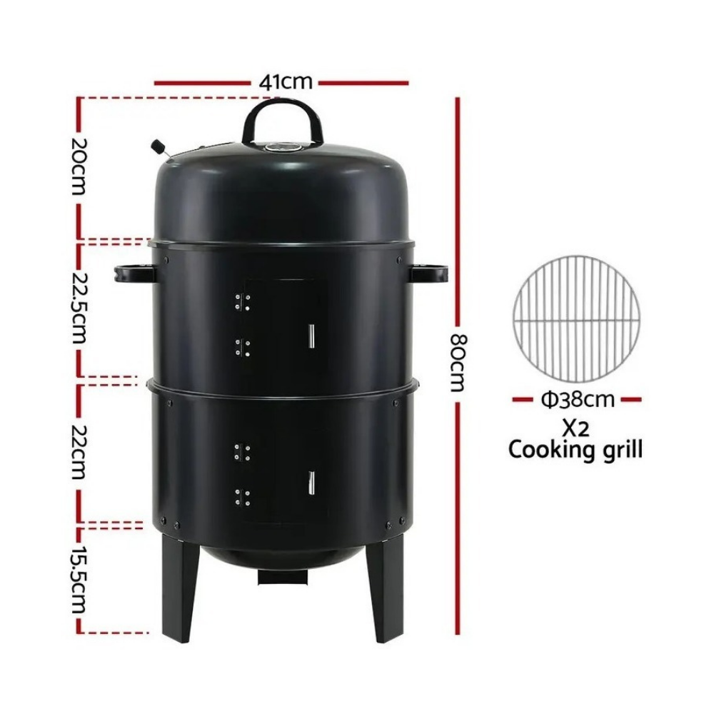 Asador Barril Ahumador Aire Libre Portátil 3 En 1