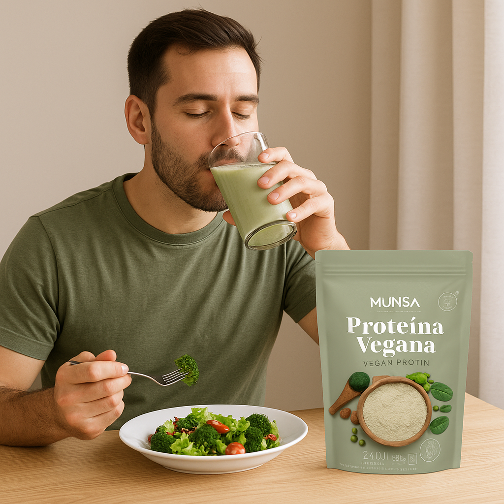 Proteína Vegana Munsa En Polvo Con Almendra Arveja Brócoli Y Espirulina Suplemento Natural Alto En Proteínas Energía Recuperación Muscular Saludable