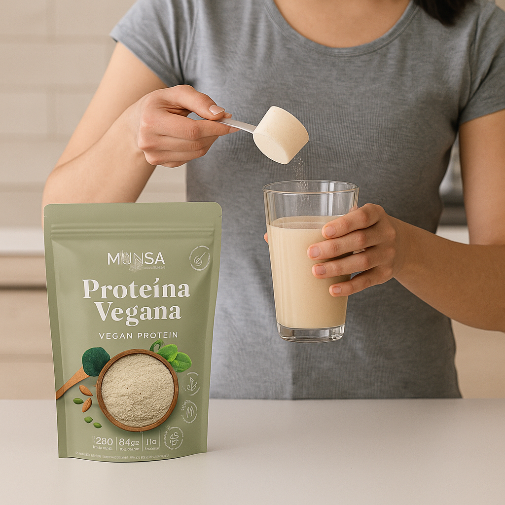 Proteína Vegana Munsa En Polvo Con Almendra Arveja Brócoli Y Espirulina Suplemento Natural Alto En Proteínas Energía Recuperación Muscular Saludable