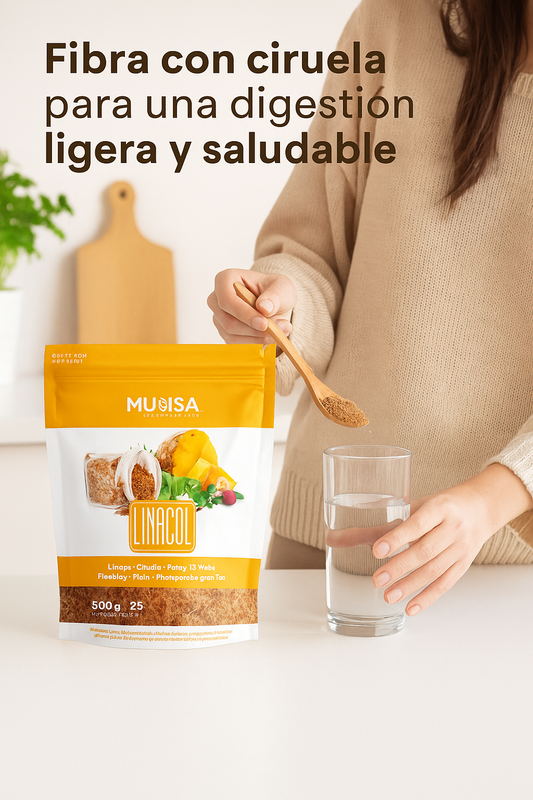 Linacol Munsa Fibra 500g Ciruela + Linaza + Piña +té Verde