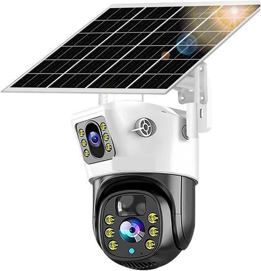 Camara Doble Lente Exterior Solar Simcard 4g Resiste Agua