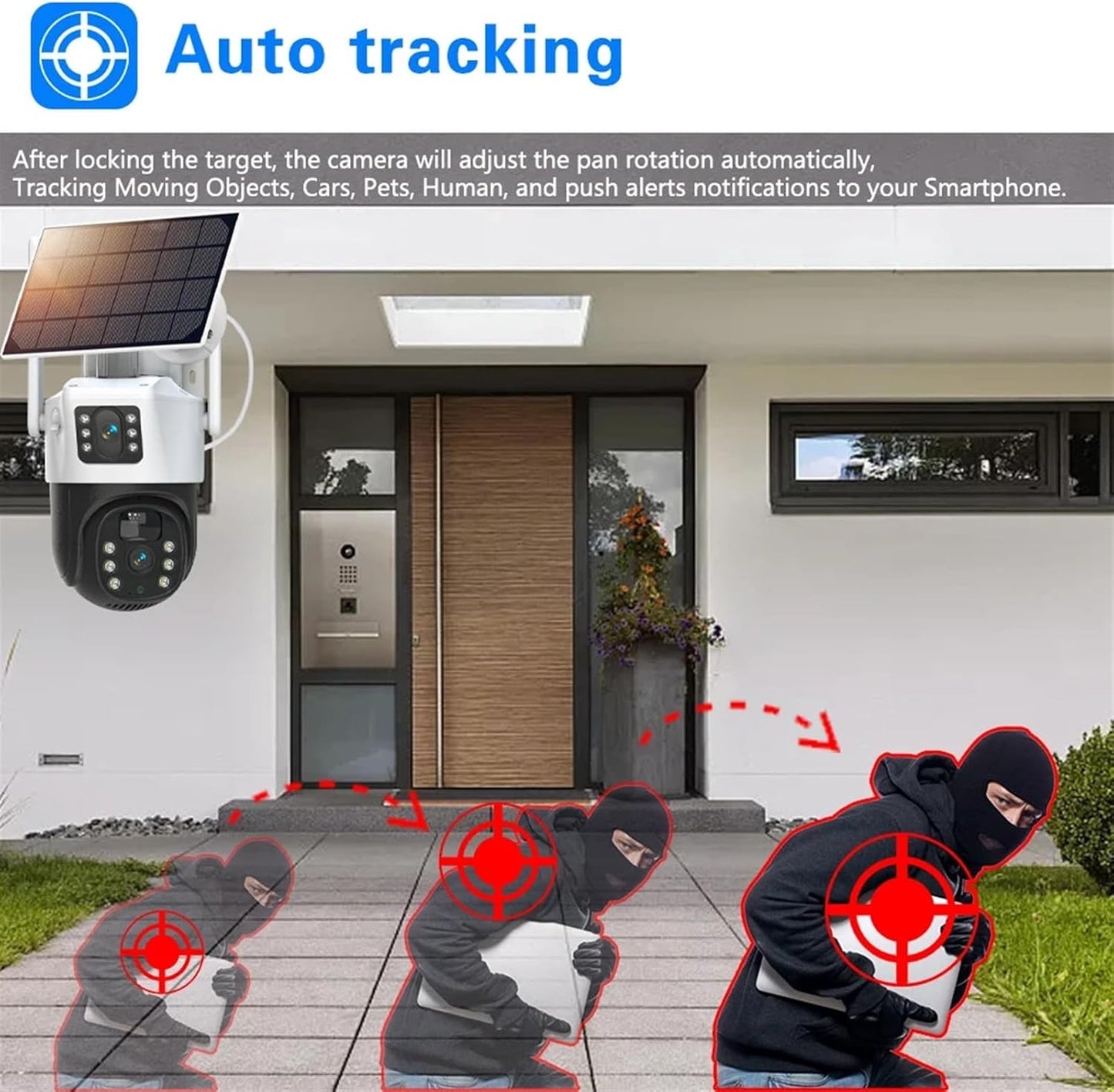 Camara Doble Lente Exterior Solar Simcard 4g Resiste Agua