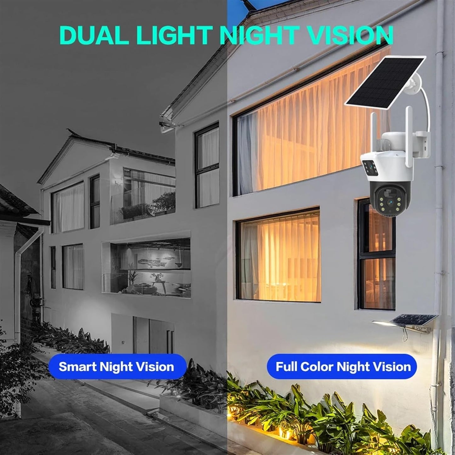Camara Doble Lente Exterior Solar Simcard 4g Resiste Agua