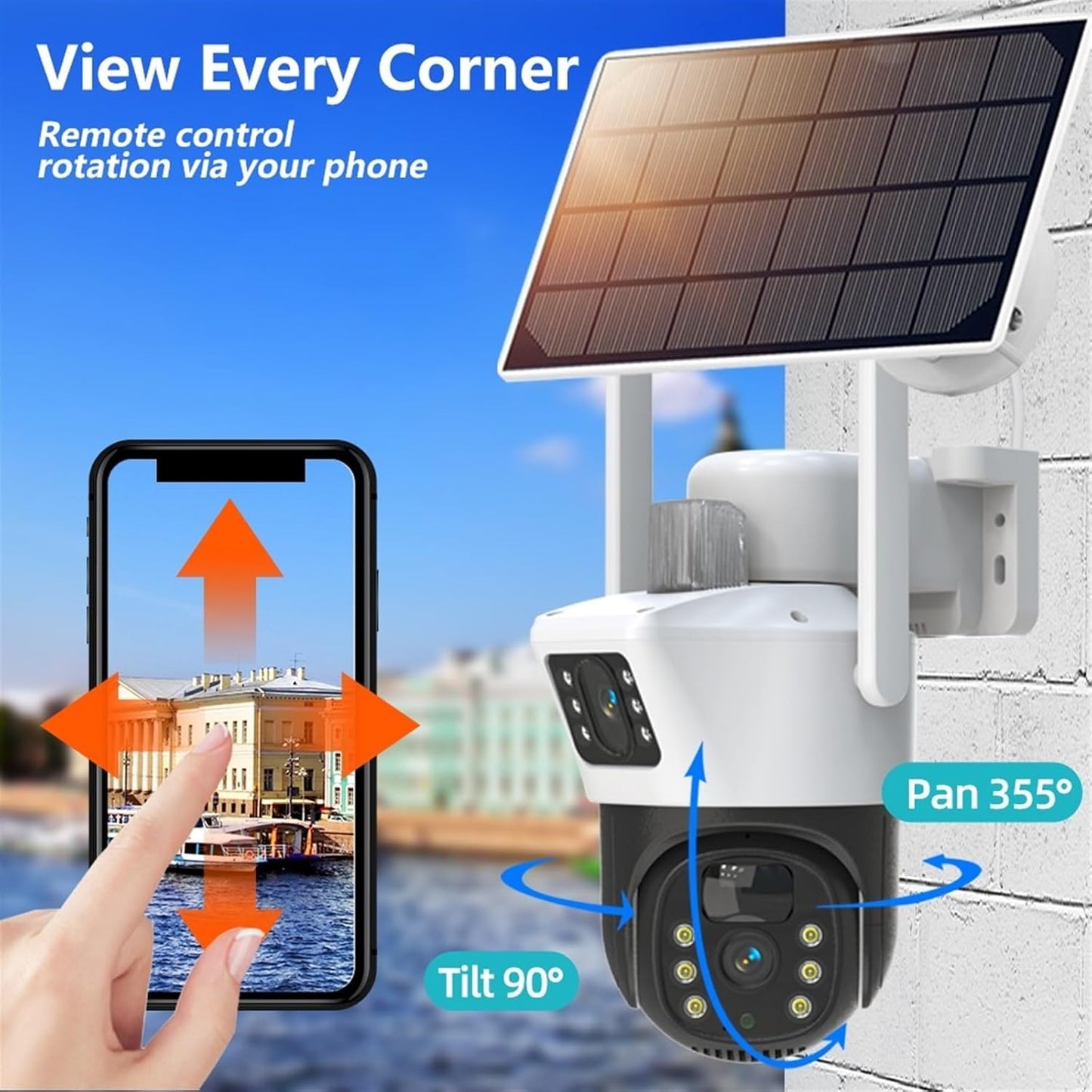 Camara Doble Lente Exterior Solar Simcard 4g Resiste Agua