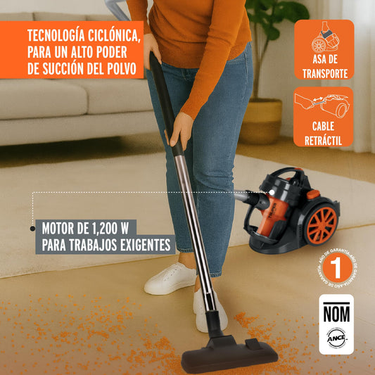 Aspiradora Truper 1200 W | Potencia limpia sin esfuerzo