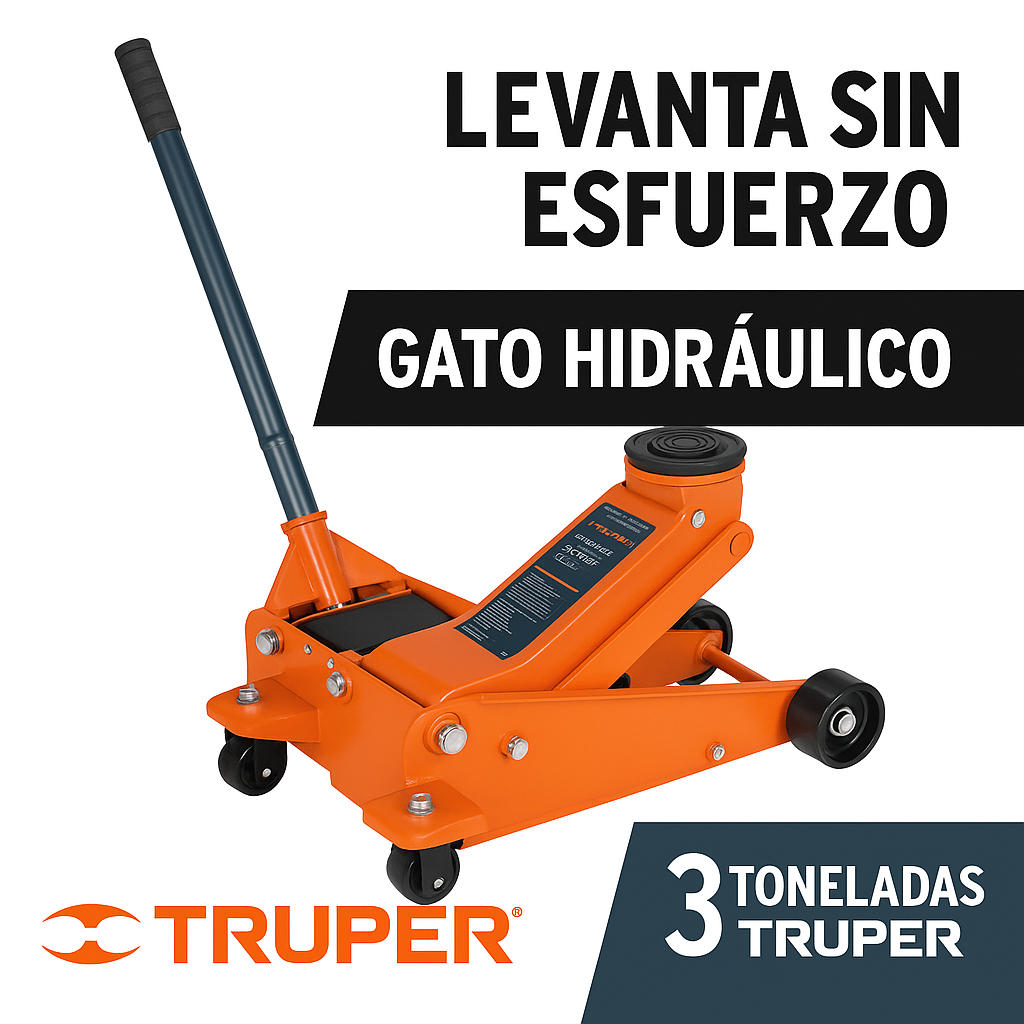 Gato Hidráulico de Patín 3T Truper – Fuerza y rapidez pro