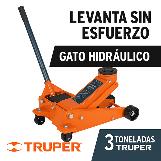 Gato Hidráulico de Patín 3T Truper – Fuerza y rapidez pro