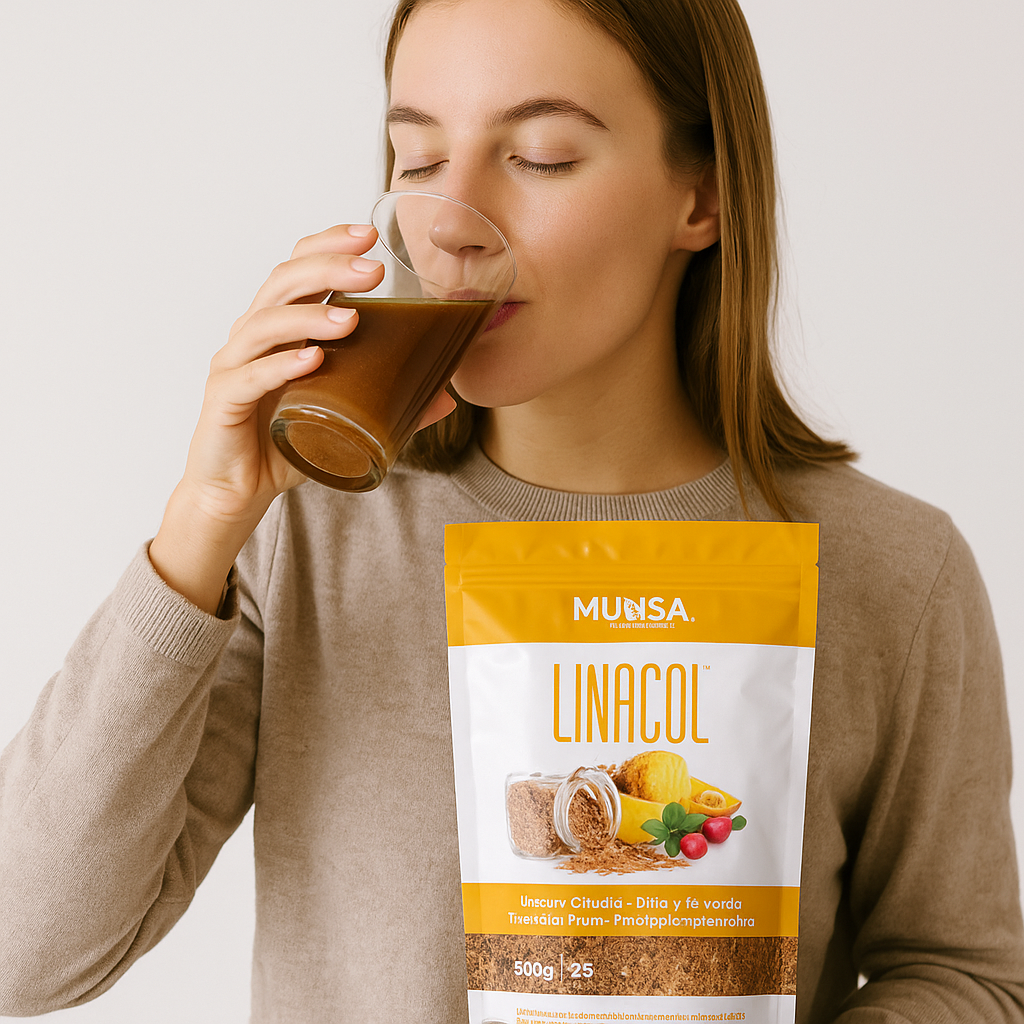 Linacol Munsa Fibra 500g Ciruela + Linaza + Piña +té Verde