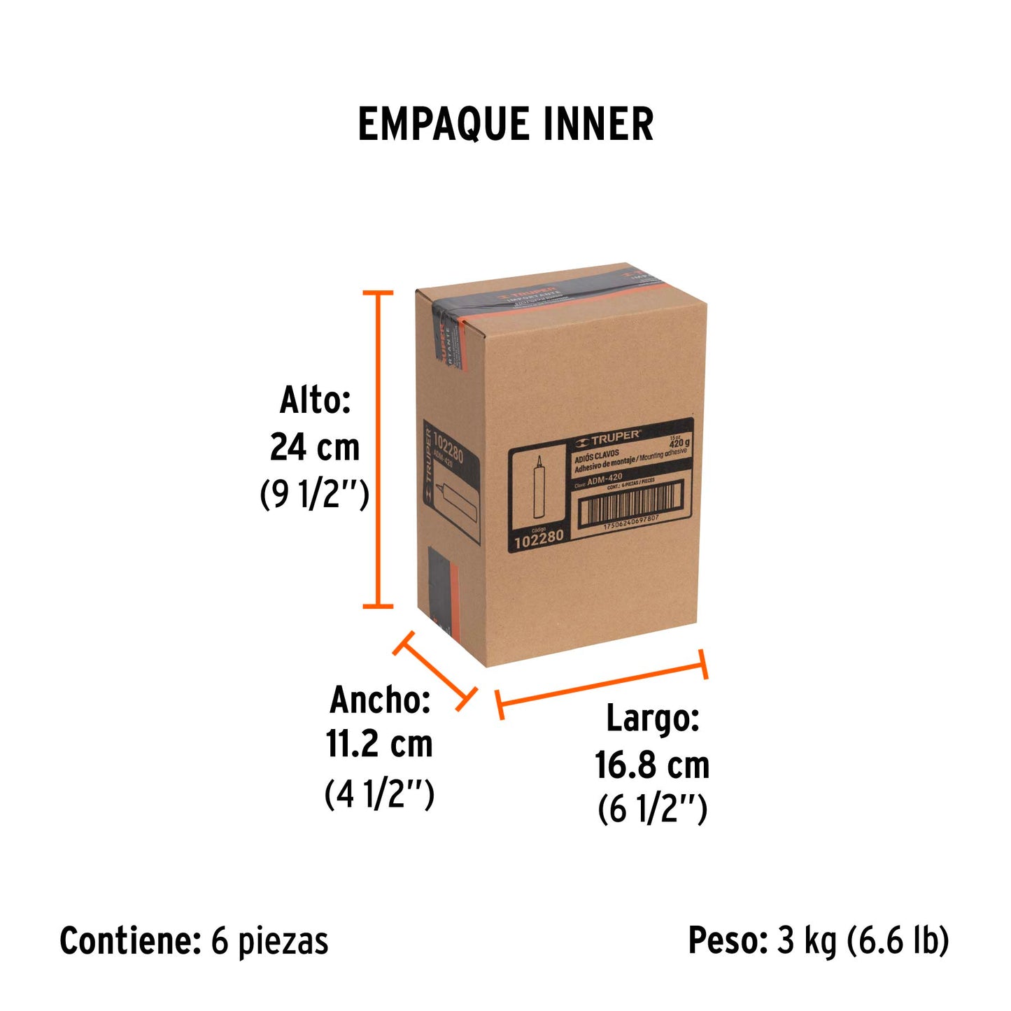 Adhesivo de montaje Adiós clavos, 420 g, Truper