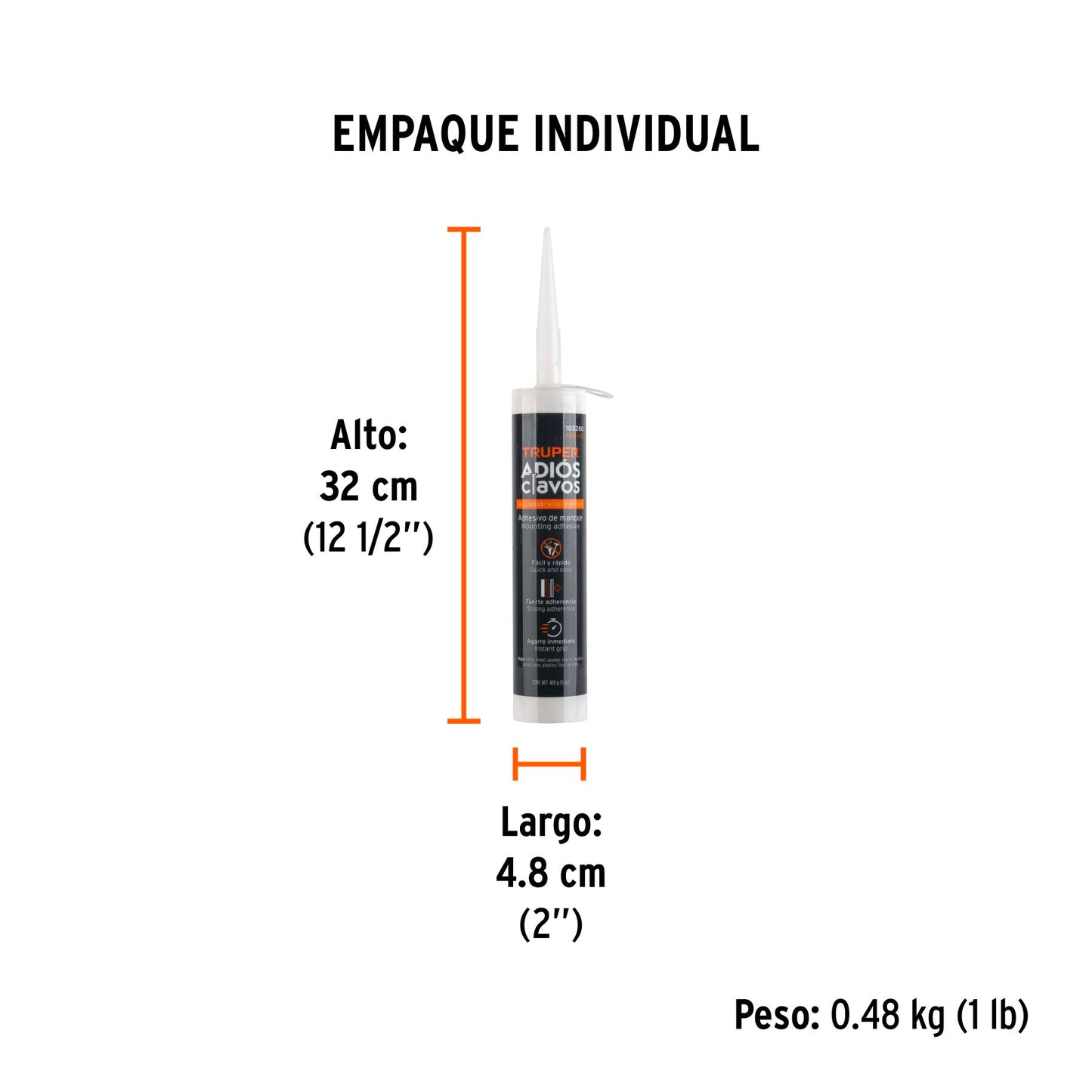 Adhesivo de montaje Adiós clavos, 420 g, Truper