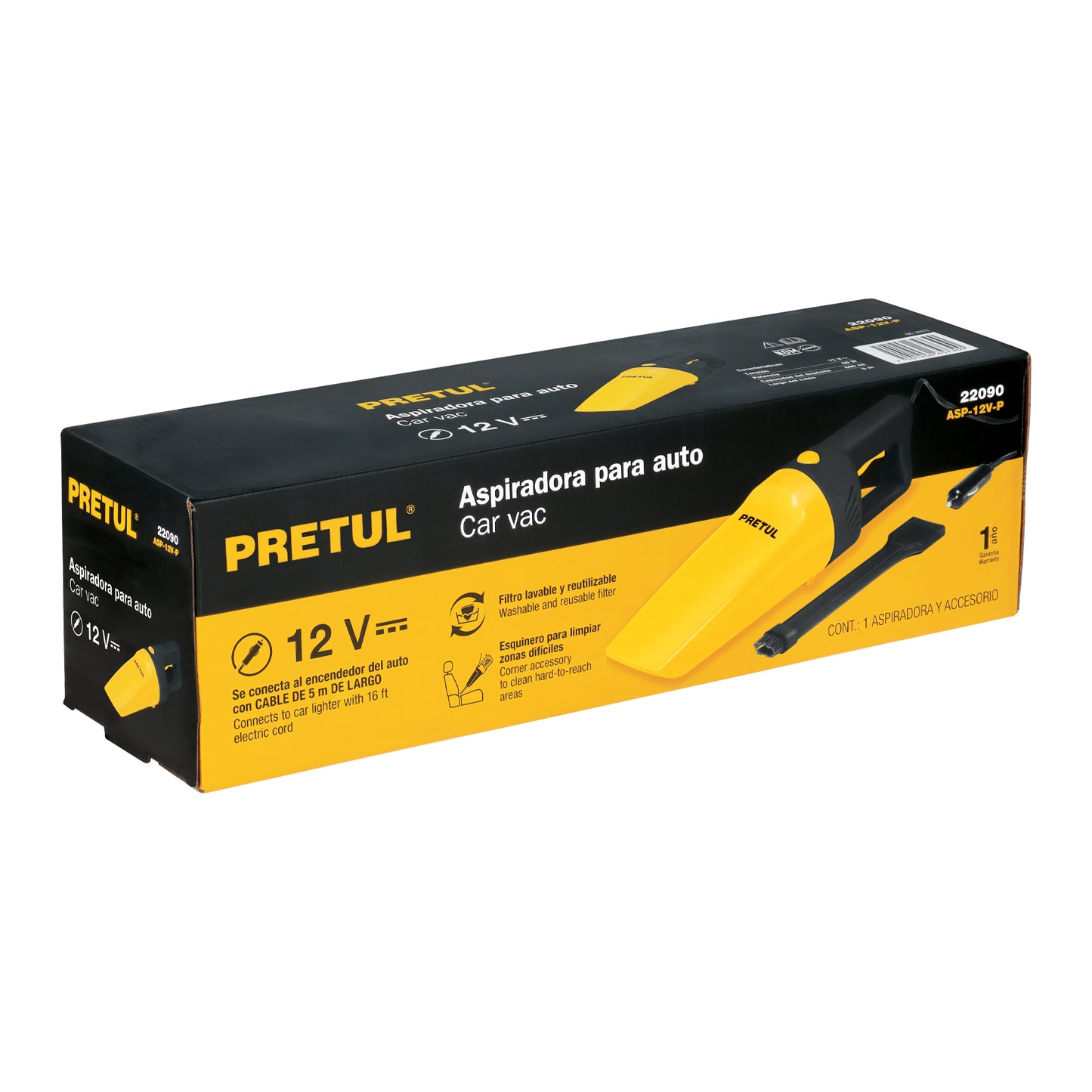 Aspiradora para Auto Pretul 12V – Potente y Compacta