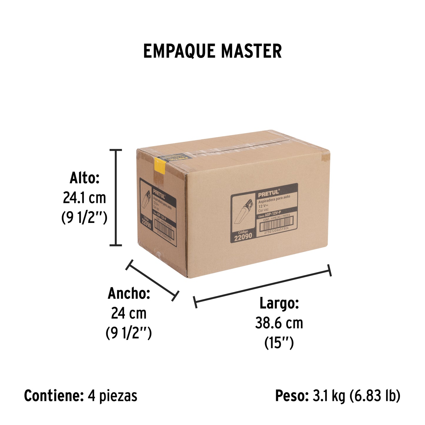 Aspiradora para Auto Pretul 12V – Potente y Compacta