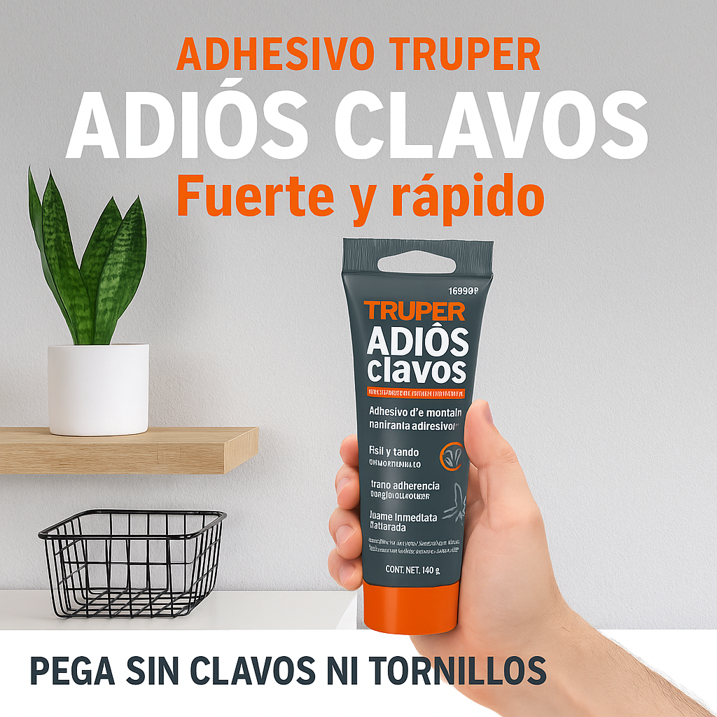 Adhesivo de montaje Adiós clavos, 140 g, Truper