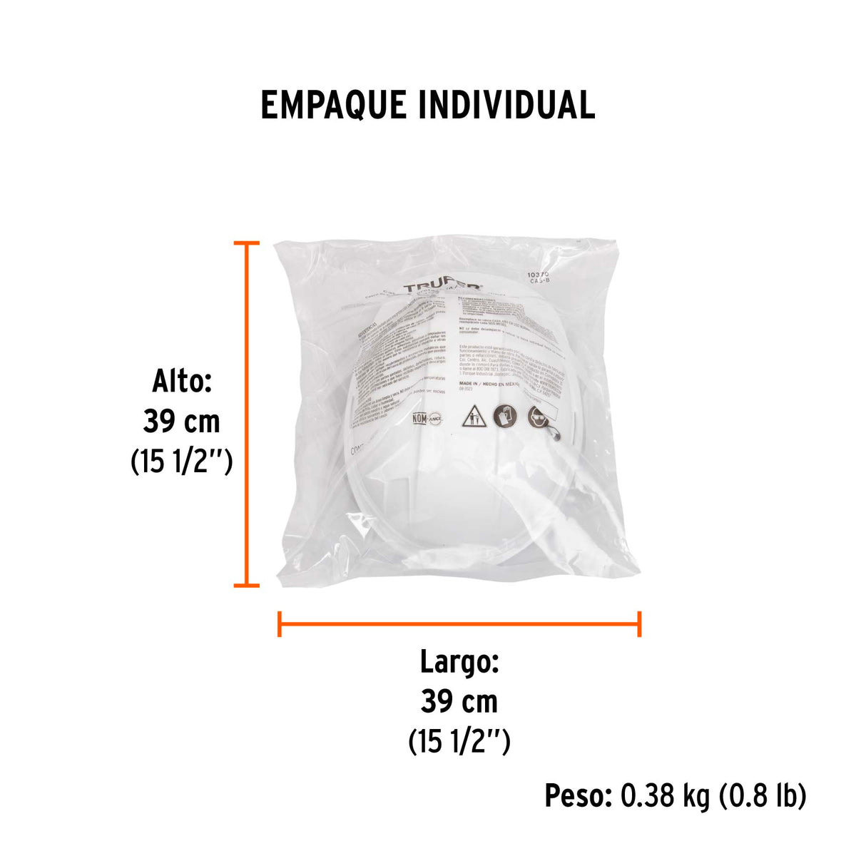 Casco de seguridad, ajuste de matraca, blanco, Truper