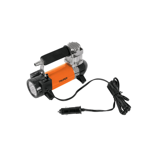 Compresor De Aire Para Carro 12v Con Maletín Truper Comp-12 19999 Color Naranja/negro