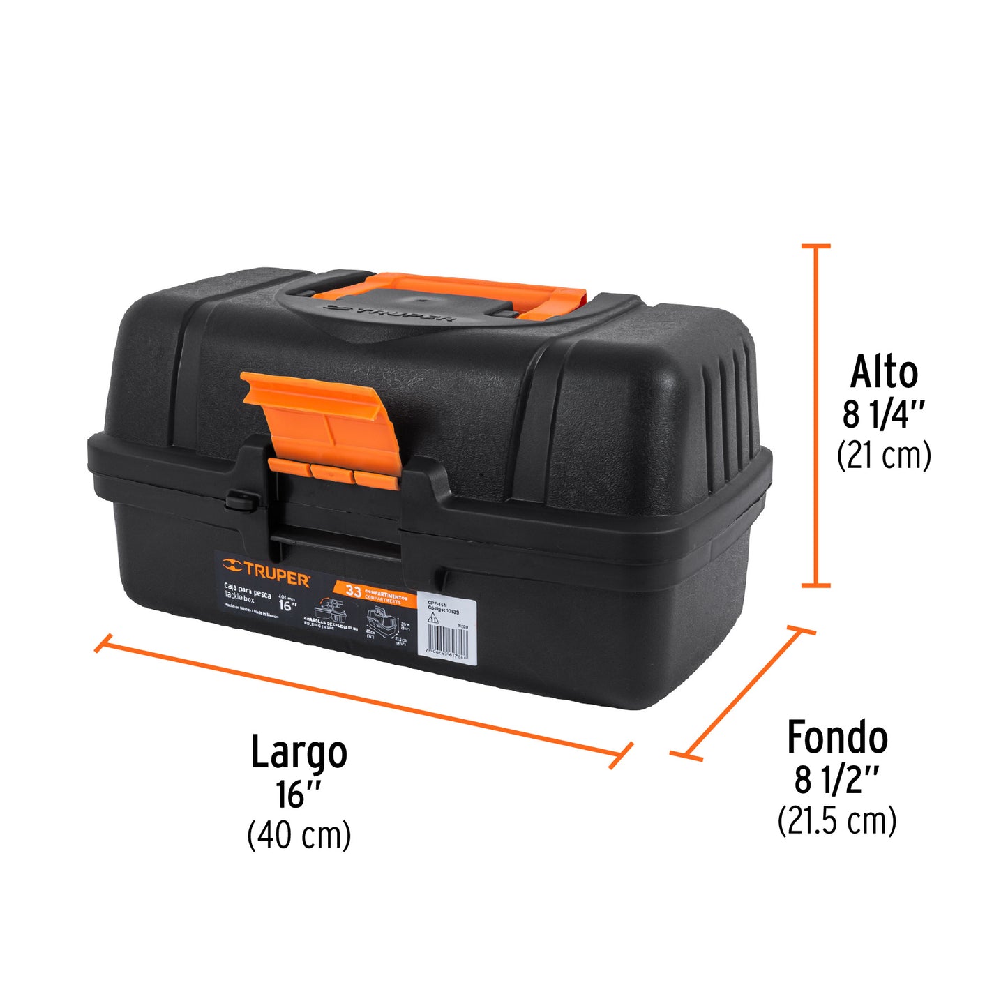 Caja organizadora Truper 16” 33 compartimentos