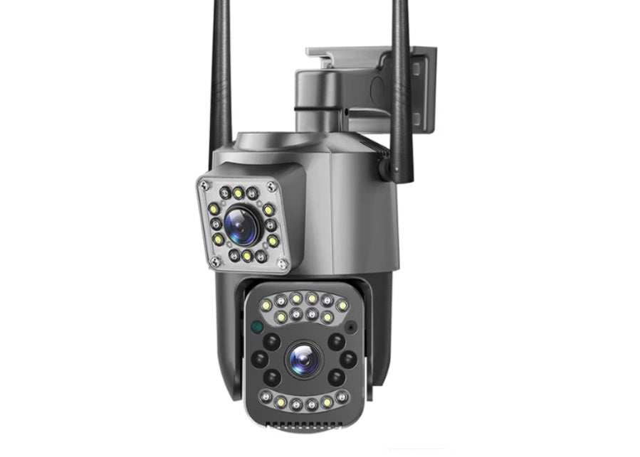 Camara De Seguridad Ptz Doble Lente Alta Definicion Exterior Color Gris Oscuro