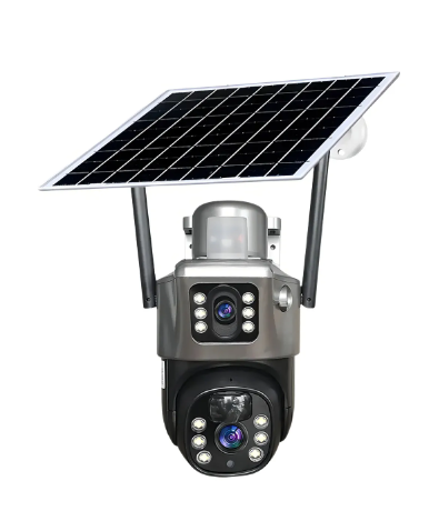 Cámara Seguridad solar Exterior 4g V380 Panel Solar 5mp Visión Nocturna Zoom 10x Negro