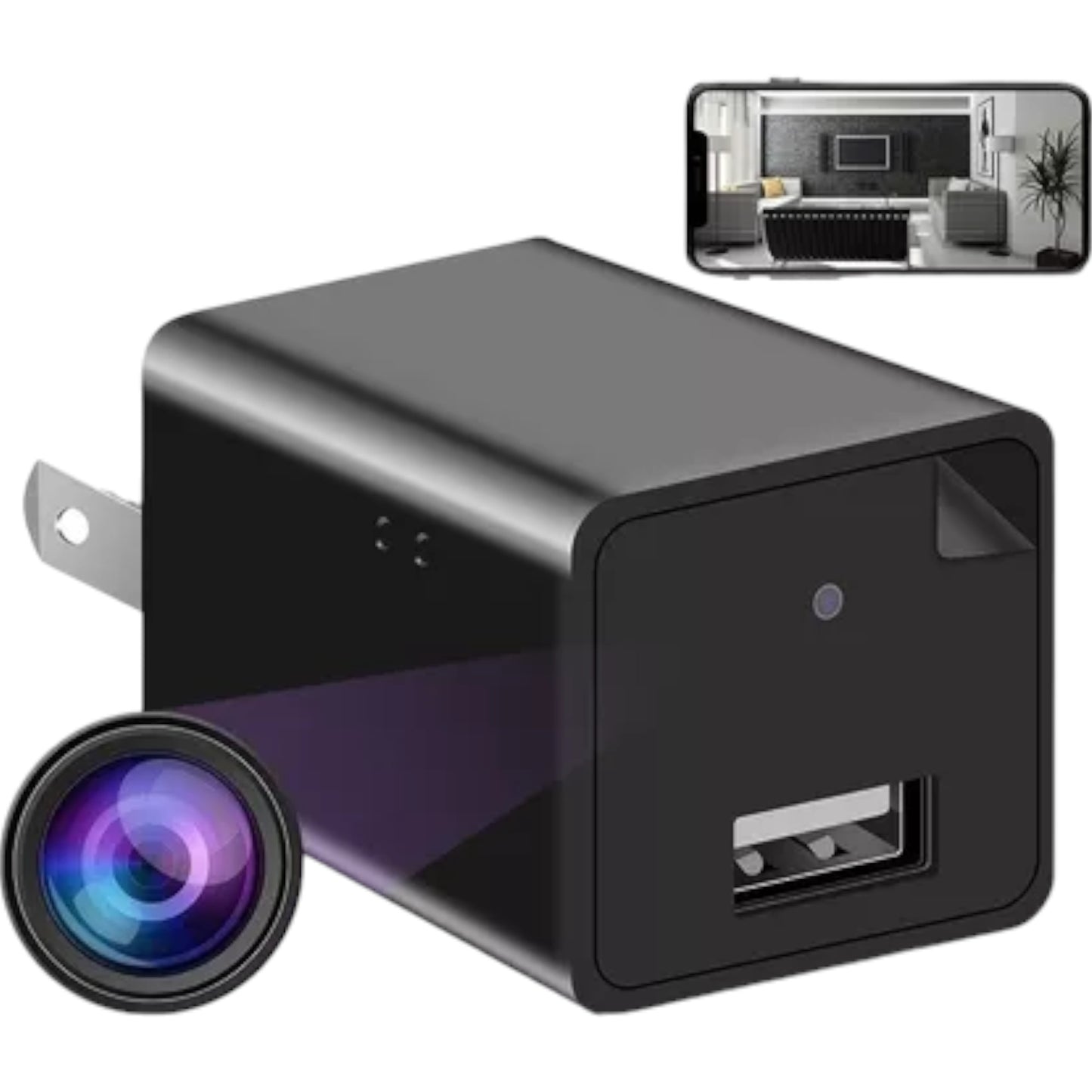 Cargador Oculto Mini Cámara Espía Camuflaje Espía 1080p Wifi