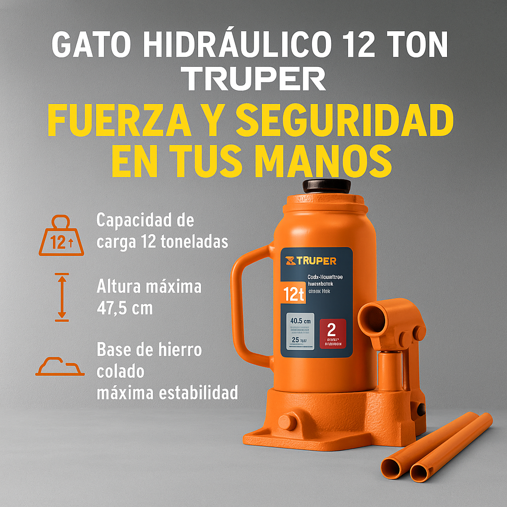 La fuerza silenciosa de Truper: Gato 12 Ton botella
