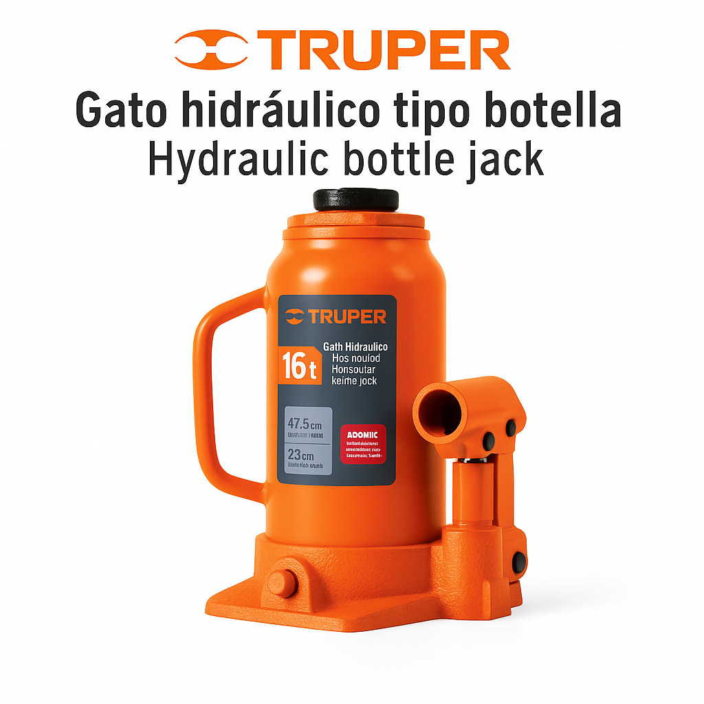 Gato hidráulico de botella de 16 Ton, Truper