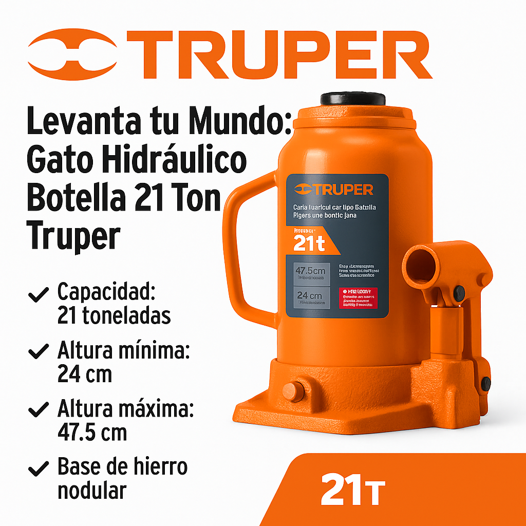 Gato hidráulico de botella de 21Ton, Truper