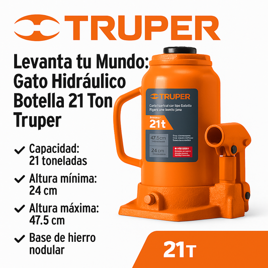 Gato hidráulico de botella de 21Ton, Truper