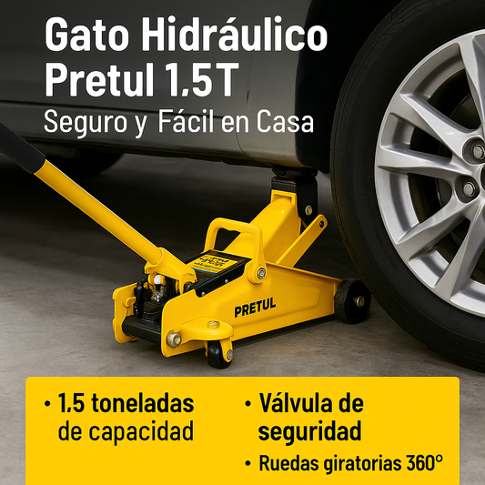 Gato hidráulico de patín 1.5t, 32 movimientos, Pretul