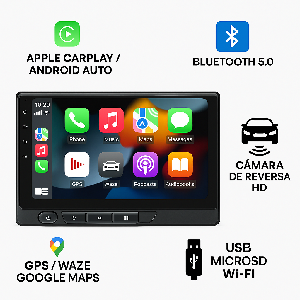 Pantalla Multimedia Carplay Monitor Inalámbrico