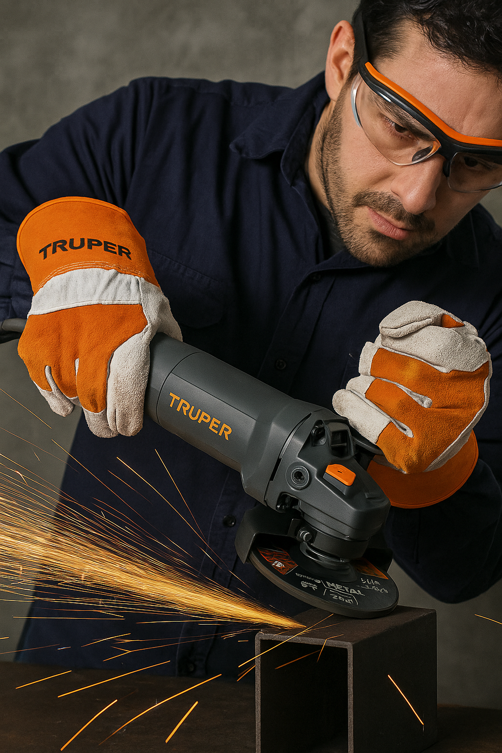 Combo esmeriladora 4-1/2",950W, discos, lentes y guantes,IND