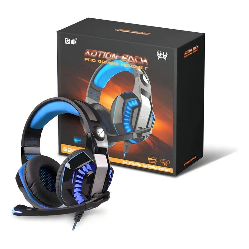 Auriculares Gamer Kotion G2000 Over-ear Negro/azul