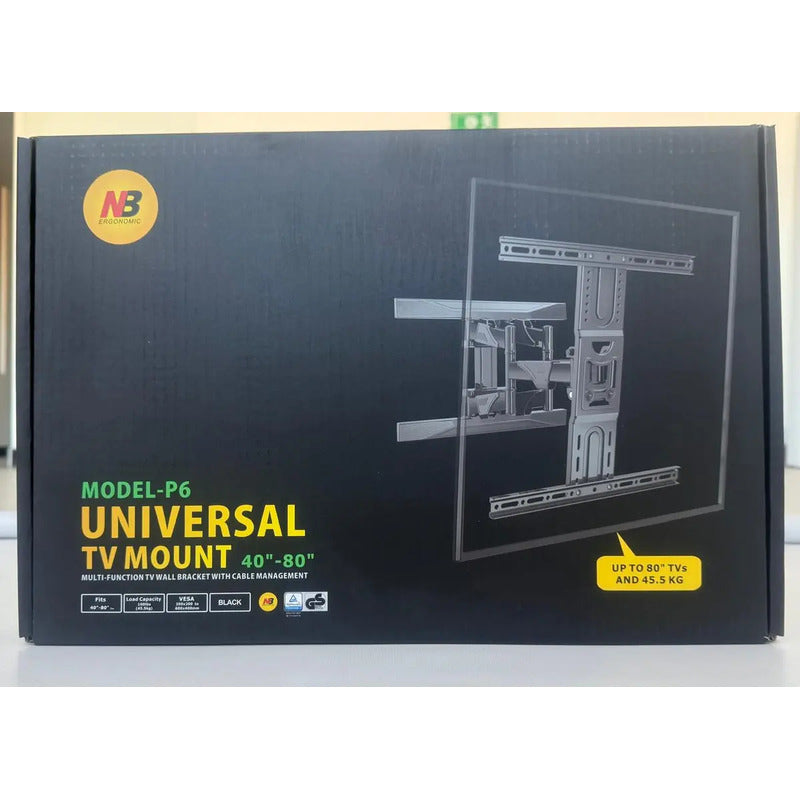 Soporte Para Tv Extensible Doble Nb Northbayou P6 De 40 A 80 Color Negro
