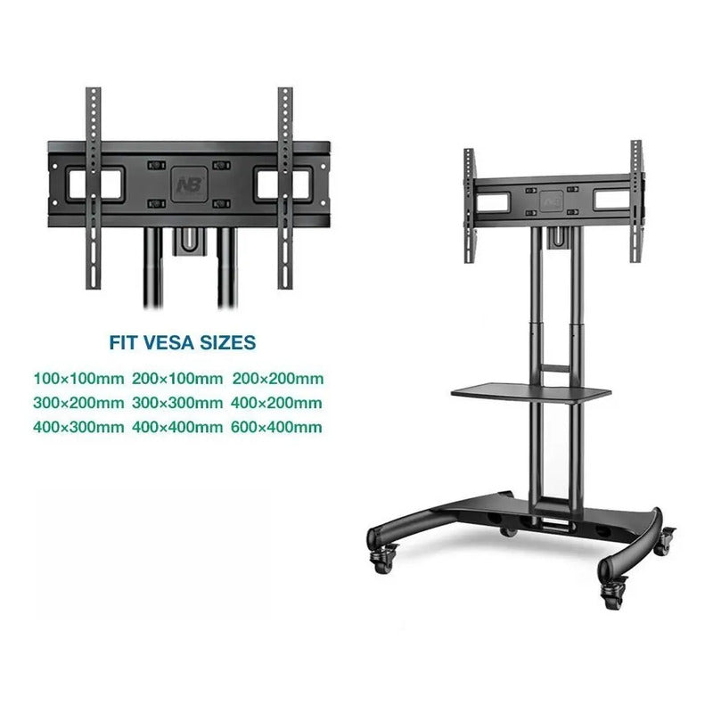 Soporte Tv Movil De Piso Exhibicion Nb Ava 1500  32  A 65 - Negro
