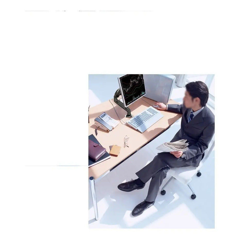 Soporte De Brazo Monitor A Escritorio Nb F80 17 A 27pulgadas Negro